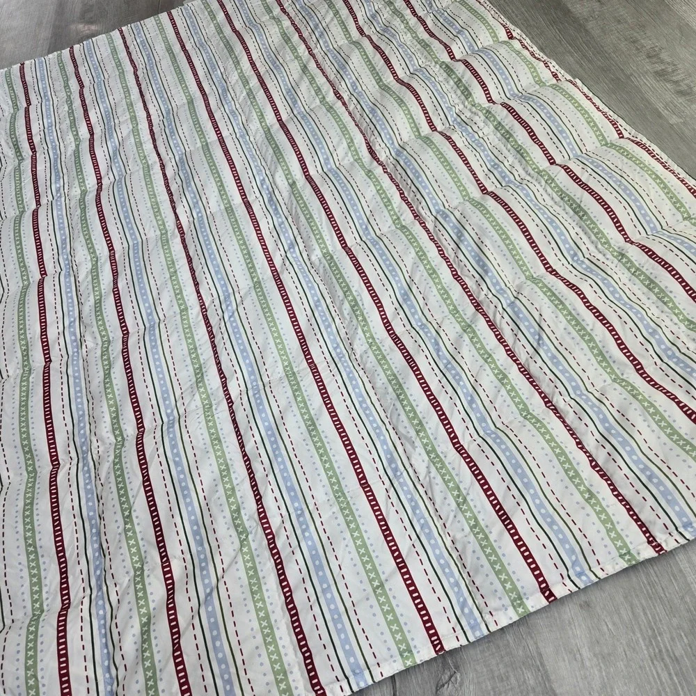 Goose Down Comforter Twin White Striped Geometric Bedding Blanket Kids